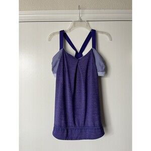Lululemon Rest Less Tank Bra Top Bruised Berry Wee Stripe Purple Size 10